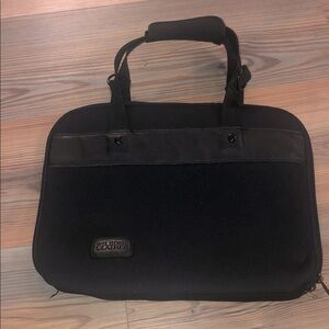 Vintage Wilson’s Leather Black Laptop Neoprene like Fabric Bag